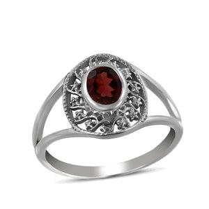 925 Silver Garnet Rings