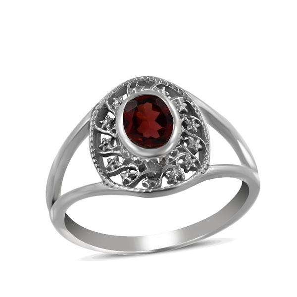 925 Silver Garnet Rings