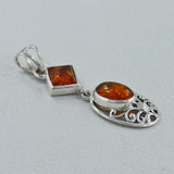 925 Sterling Silver Amber Pendant