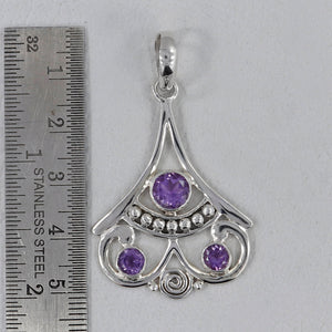 925 Sterling Silver Amethyst Pendants