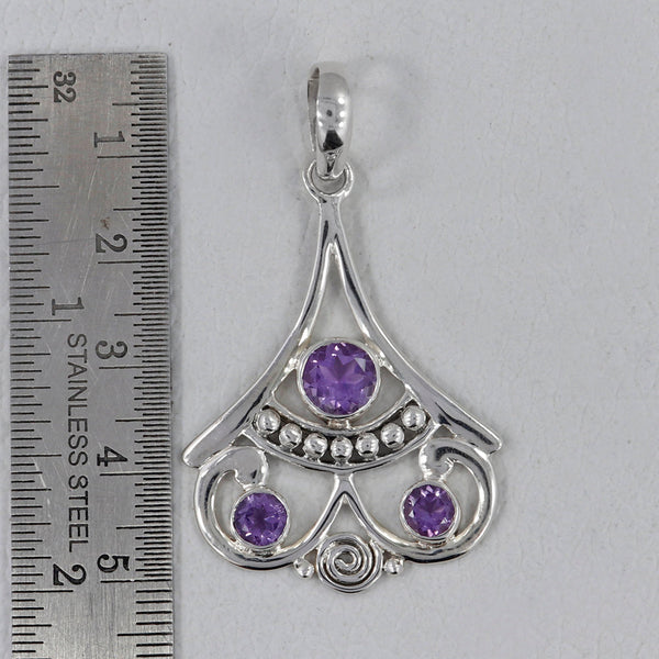 925 Sterling Silver Amethyst Pendants