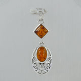 925 Sterling Silver Amber Pendant