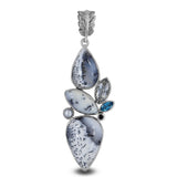 Dendritic Opal & Multi Stone Silver Pendant