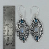 Marquise Shape Silver Earrings