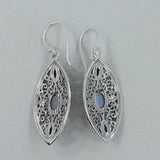 Marquise Shape Silver Earrings