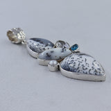 Dendritic Opal & Multi Stone Silver Pendant