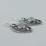 Marquise Shape Silver Earrings