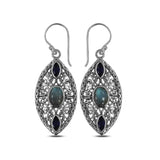 Marquise Shape Silver Earrings