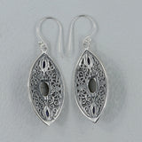 Marquise Shape Silver Earrings