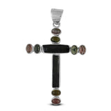 Multi Tourmaline Pencil Cross Pendant