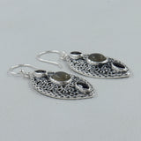 Marquise Shape Silver Earrings