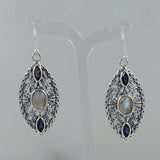 Marquise Shape Silver Earrings