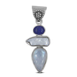 Rainbow Moonstone Silver Pendant