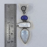 Rainbow Moonstone Silver Pendant