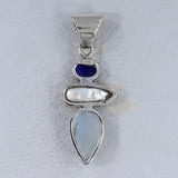 Rainbow Moonstone Silver Pendant