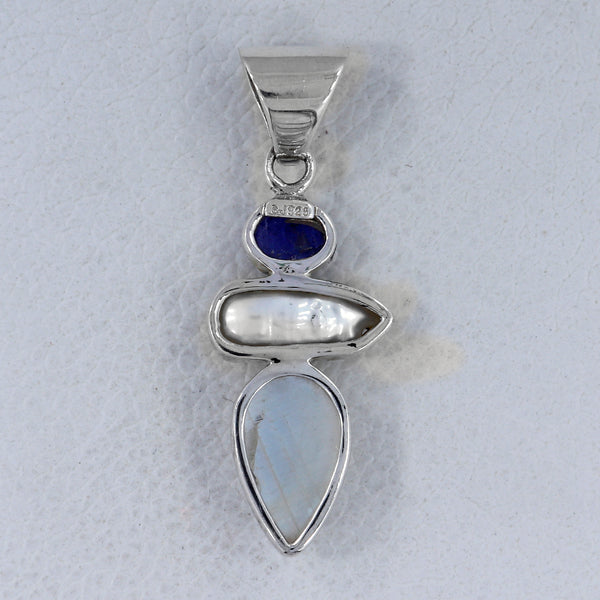 Rainbow Moonstone Silver Pendants