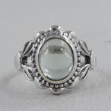 Green Amethyst Silver Ring