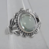 Green Amethyst Silver Ring