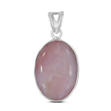 Natural Pink Opal Silver Pendant