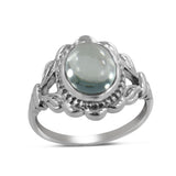 Green Amethyst Silver Ring