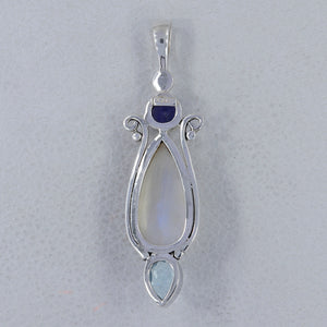 925 Silver Rainbow Moonstone Pendants