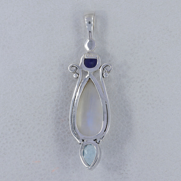 925 Silver Rainbow Moonstone Pendants