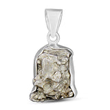 Raw Meteorite Silver Pendant