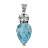 925 Sterling Silver Larimar Pendant