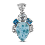 Blue Larimar 925 Silver Pendant