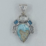 925 Silver Larimar Pendant