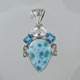 925 Silver Larimar Pendant