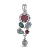 Rainbow Moonstone Silver pendant