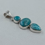 Larimar 925 Sterling Silver Pendant