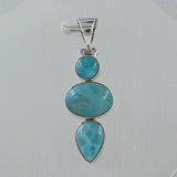 925 Sterling Silver Larimar Pendant