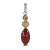 925 Sterling Silver Hessonite Pendant