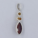 925 Sterling Silver Hessonite Pendant