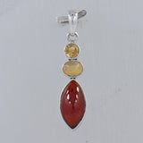 925 Sterling Silver Hessonite Pendant