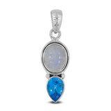 Rainbow Moonstone 925 Silver Pendant