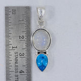 Rainbow Moonstone 925 Silver Pendant