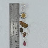 Multi Tourmaline 925 Silver Pendant