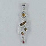 925 Silver Multi Tourmaline Pendant