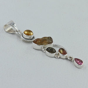 925 Silver Multi Tourmaline Pendants