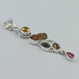 925 Silver Multi Tourmaline Pendant