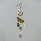 925 Silver Multi Tourmaline Pendant