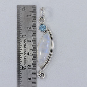 Rainbow Moonstone Silver Pendants
