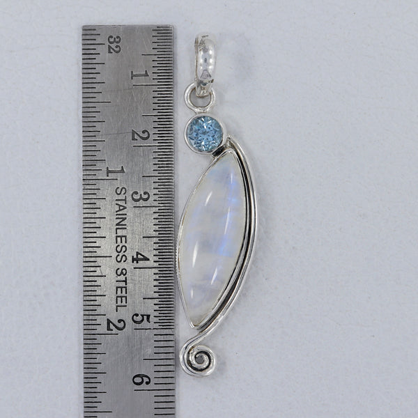 Rainbow Moonstone Silver Pendants