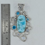 925 Silver Larimar Pendant