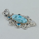 925 Silver Larimar Pendant