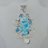 925 Silver Larimar Pendant