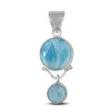 925 Sterling Silver Larimar Pendant